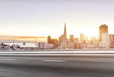 asfalt yol ile cityscape modern şehir