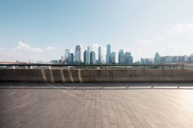 boş mermer zemin ile cityscape Chongqing