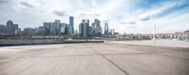 boş mermer zemin ile cityscape Chongqing