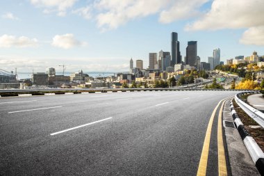 cityscape Los Angeles ile boş yol 