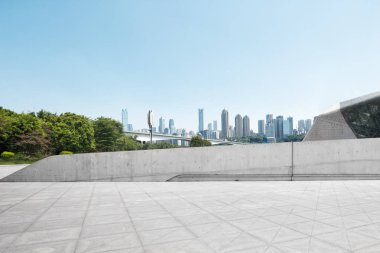 emtpy mermer zemin ile cityscape chongqing 