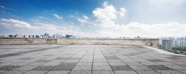 bulut gökyüzü Hangzhou cityscape ile boş yere