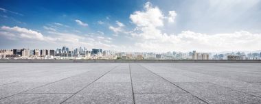 bulut gökyüzü Hangzhou cityscape ile boş yere