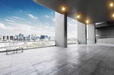 bulut gökyüzü Hangzhou cityscape ile boş yere