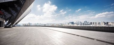 bulut gökyüzü Hangzhou cityscape ile boş yere