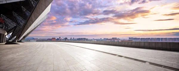 Порожній Підлоги Міський Пейзаж Ханчжоу Небі Хмари — стокове фото