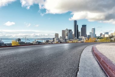 cityscape Los Angeles ile boş yol