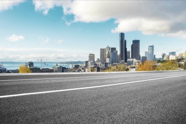 cityscape Los Angeles ile boş yol