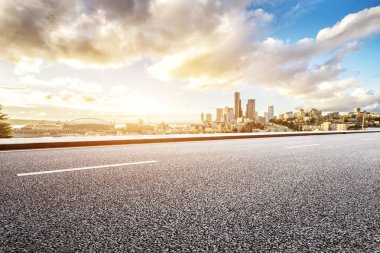cityscape Los Angeles ile boş yol