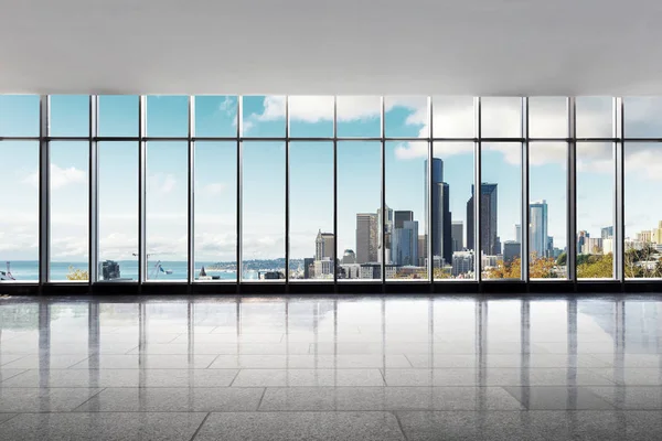 Empty office with cityscape of Los Angeles — Stock Photo, Image