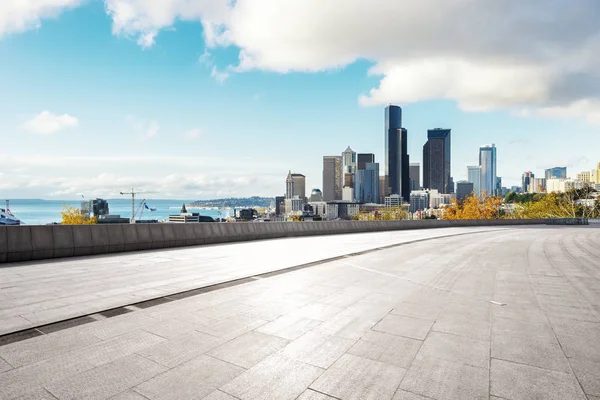 Leerer Boden mit Stadtbild von los angeles — Stockfoto