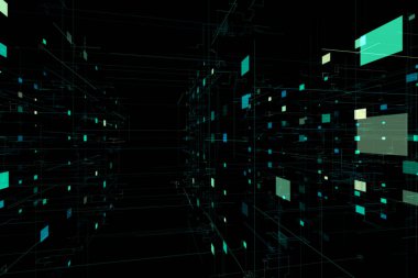 çizgi ve dikdörtgenlerin illüstrasyon soyut boşlukla