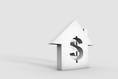 3D çizim ev ve Doları