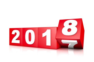 3D çizim mutlu yeni yıl 2018