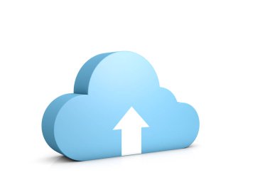 3D illüstrasyon soyut veri bulut beyaz arka plan üzerinde