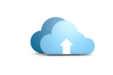 3D illüstrasyon soyut veri bulut beyaz arka plan üzerinde