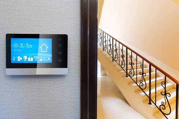 Smart Screen Smart Home Modern Staircase — Stock Photo, Image