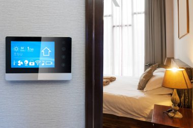akıllı ekran akıllı ev ve modern yatak odası