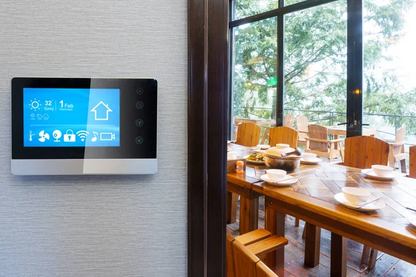 Akıllı Modern Restoran Modern Otel Ile Akıllı Ekran — Stok fotoğraf