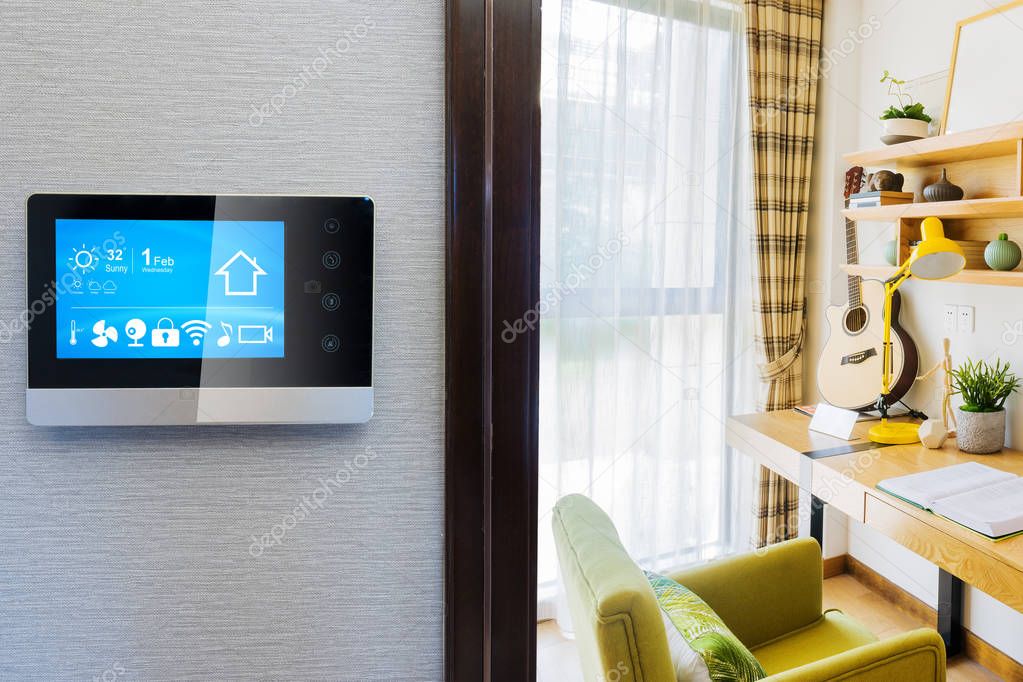 smart screen with smart home and modern study