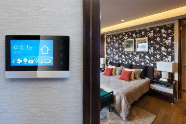 akıllı ekran akıllı ev ve modern yatak odası