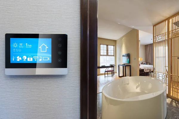 Smart Screen Smart Home Modern Bathroom — Stock Photo, Image