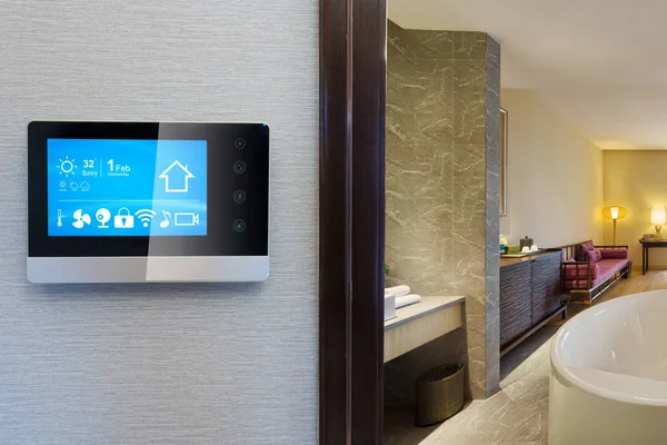 Smart Screen Smart Home Modern Bathroom — Stock Photo, Image