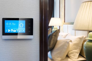 akıllı ekran akıllı ev ve modern yatak odası