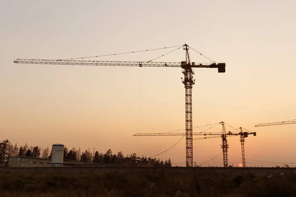 Chantier Construction Dans Centre Ville Hangzhou Sous Soleil — Photo