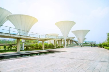 Dev lambaları beyaz mantar ile modern bir kare şeklinde