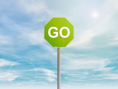 Go Green işareti gökyüzünde