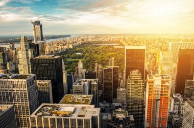 Gün batımında Central park manzarası