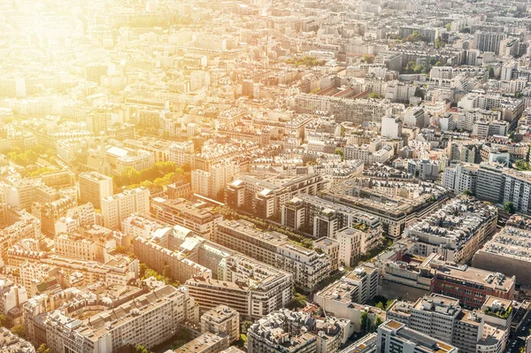 Vue aérienne de Paris au coucher du soleil — Photo