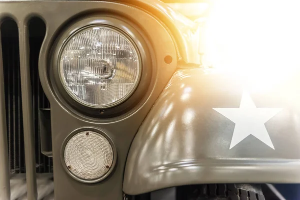 Closeup on a military car — Stock Photo, Image