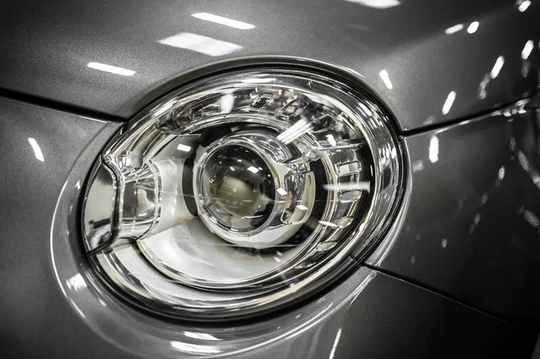 Front of a grey modern city car — Stock Photo, Image