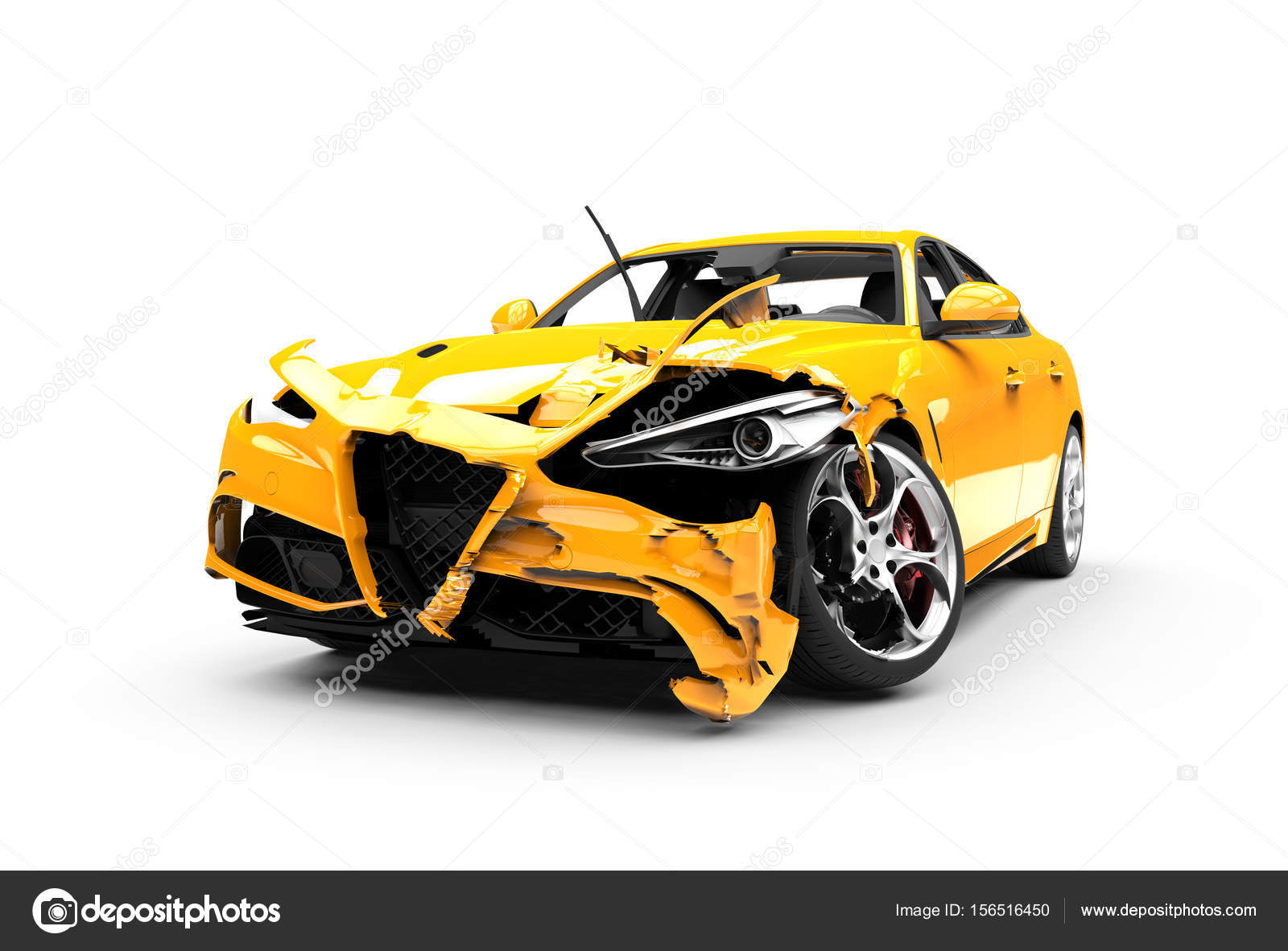 Trong tình huống xấu xa nhất, tai nạn xe lại càng đáng chú ý hơn. Cùng xem bức ảnh về một chiếc xe màu vàng bị đâm trên nền trắng tinh khôi, chắc chắn bạn sẽ bị thu hút bởi cảnh tượng đầy mê hoặc này.