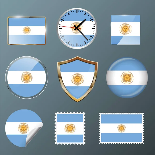 Collection flagga Argentina — Stock vektor
