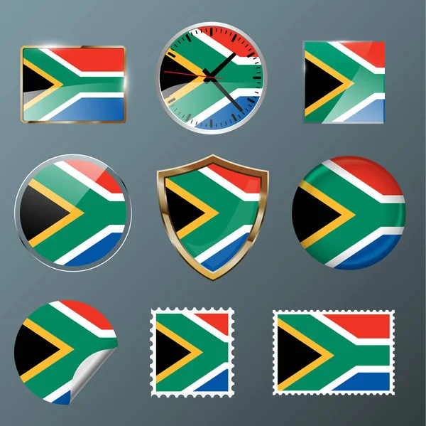 Bandera colección Sudáfrica — Archivo Imágenes Vectoriales