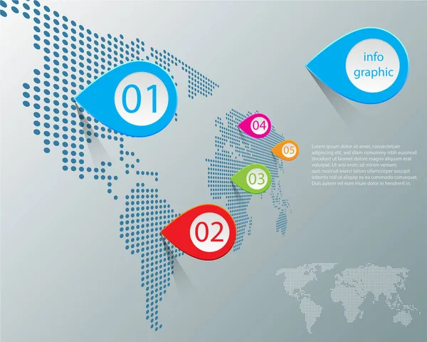 Modello di opzioni per numeri infografici astratti — Vettoriale Stock