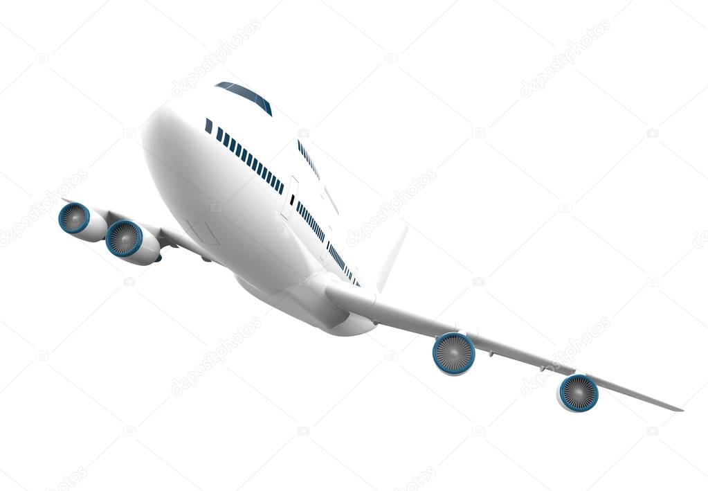 Big airplane isolated on a white background