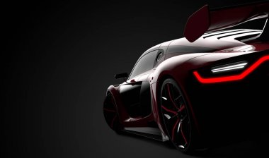 Kırmızı modern spor araba arkası