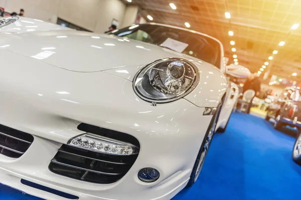 Close up of a white sport luxury car — Stock Photo, Image