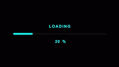 Siyah bir zemin üzerine mavi bar yükleme