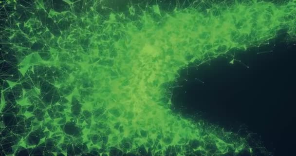 Plexus forme abstraite se déplaçant sur un fond noir 