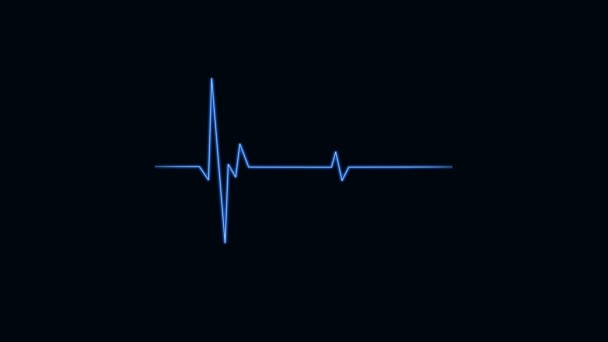 Циклический ЭКГ монитор. Синяя ЭКГ показывает здоровое сердцебиение — стоковое видео