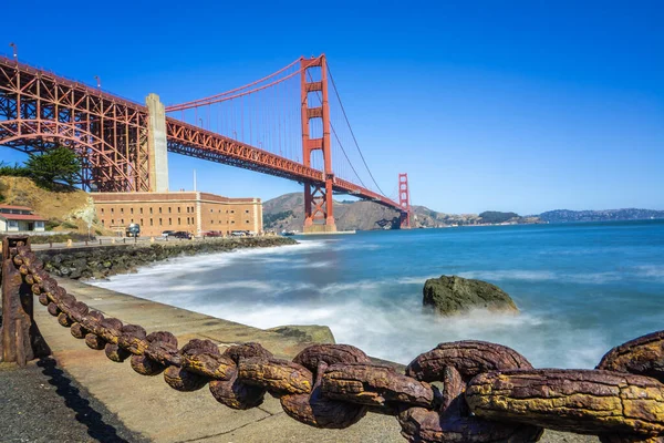 Veduta del ponte Golden Gate e Fort Point a San Francisco — Foto Stock