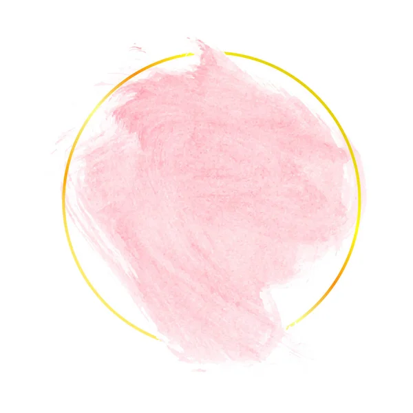 ピンクの水彩ステインイラストの幾何学的なフレーム — ストック写真