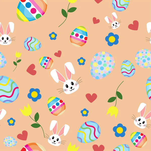 Seamless Flat Design Easter Day Pattern Illustration — Stock Photo, Image