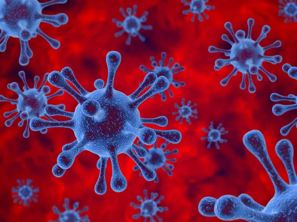 感染性ウイルスの3Dレンダリング 3Dイラスト — ストック写真