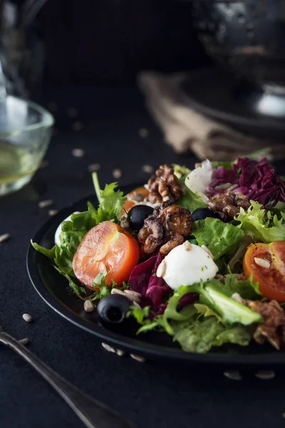 Diet and healthy mediterranean salad